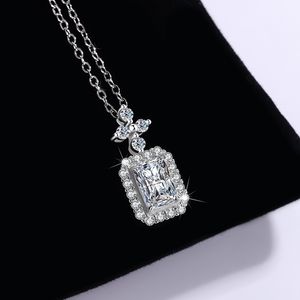 Collier pendentif en argent S925 de l'usine de bijoux MUSHAN, diamant Moissanite 1 carat, pendentif élégant et léger, chaîne de clavicule de luxe - Product Image 5