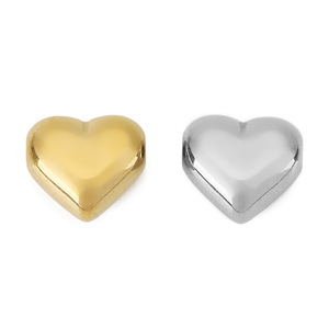 Stainless Steel Heart Shaped Beads Gold Silver Plated DIY Jewelry Accessories Loose Pendant For Bracelet Making - Product Image 5