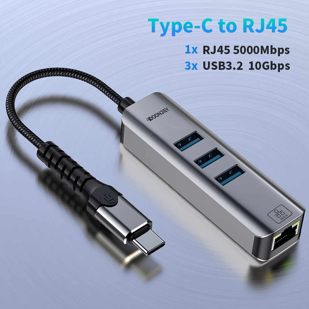 Gris Type-C 3.1 3 ports USB3.0 Ethernet 5 Gbit/s