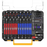 Jeu de douilles à chocs longues et codées par couleur, 62 pièces, avec étui ABS anti-choc, douilles profondes extra-longues de 150 mm et universelles, kit d'outils magiques