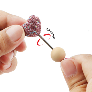 Hạt đất sét hình trái tim đính đá, hạt đất sét polymer để làm vòng tay và trang trí bút bi tự làm - Product Image 3