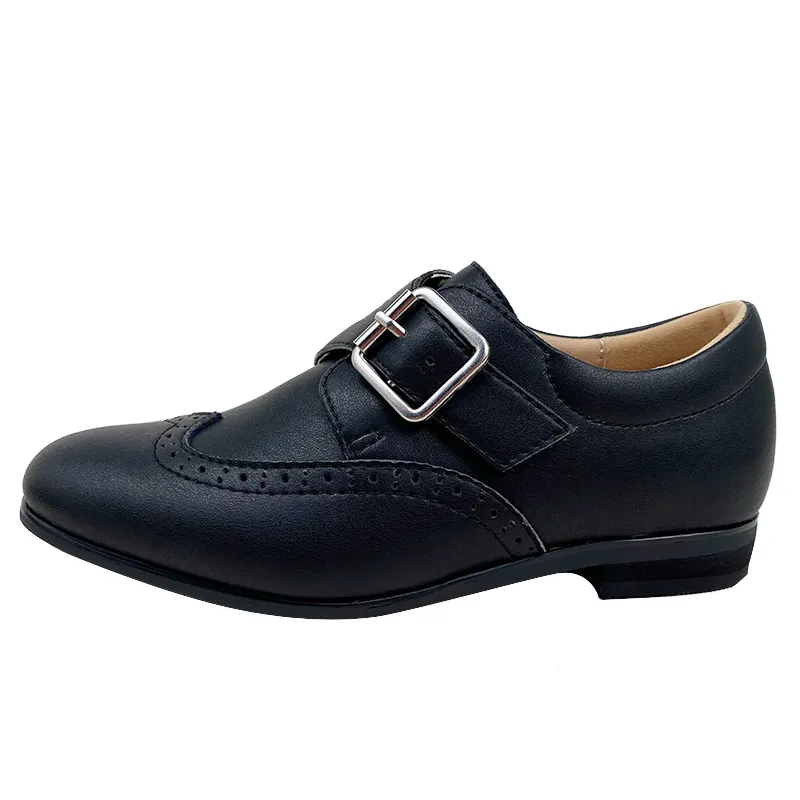 Diseño clásico Scarpe Estivi Bambin Kids Leather Black School Boys Zapatos de vestir Tamaño 7 Fábrica Venta al por mayor Zapatos para niños
