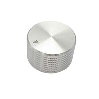 Bouton de commande moleté en aluminium usiné CNC 26x15mm, argenté, pour potentiomètre à axe de 6mm, bouton de volume pour amplificateur audio