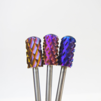 4XC 3/32 Fraise à ongles en carbure de tungstène, forme baril large, outil de manucure pour le retrait de la poudre de trempage