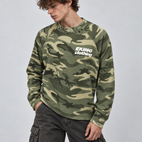 Chemises à manches longues en coton gaufré avec logo personnalisé et impression en relief, T-shirts gaufrés camouflage entièrement imprimés numériquement – Vente en gros