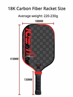 Raket Pickleball USAPA Standar 18K 3D Serat Karbon Hot Press Terintegrasi Gen4 EPP Inti Busa Penuh OEM ODM Kustom