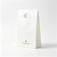 Sacs d'emballage promotionnels pour supermarchés et épiceries, en HDPE blanc réutilisable, avec soufflets latéraux, imprimés sur mesure