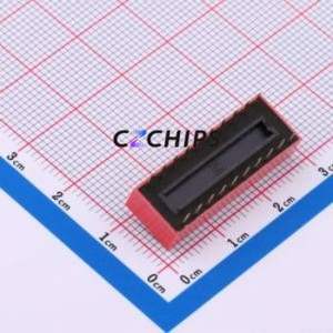 DS-10-R-T DIP Switch Through hole Component (THT),P=2.54mm Switch Flat Toggle, Raised Type Single Pole Single Throw 10 2.54mm - Product Image 2