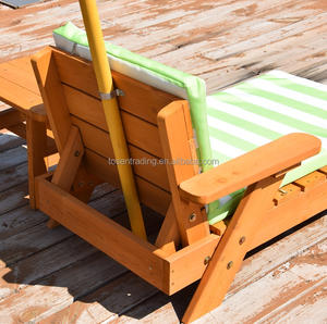 Tumbona infantil Sunny Sprout para exteriores con sombrilla a juego con rayas, tumbona infantil para patio, silla individual y mesa auxiliar - Product Image 2