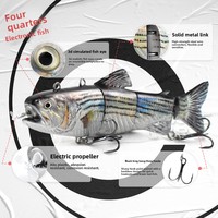 130mm 42g leurre de poisson auto-nageant robotique électrique avec appât à hélice et lumière LED clignotante leurre de pêche rechargeable