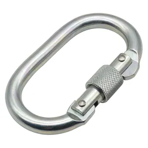 Custom JENSAN Chrome 23KN Carabiner Hook With Screw Lock For Parachute/Aerial Work