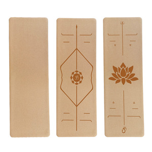 เสื่อโยคะ Ningbo Science หนา 1.5-5 มม. ทำจากไม้ก๊อกและยาง พับได้ พร้อมเส้นบอกท่าทาง สำหรับโยคะ ฟิตเนส และออกกำลังกาย - Product Image 2