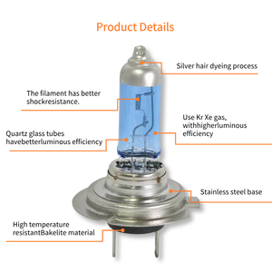 Chứng nhận chất lượng nhà máy <span class=keywords><strong>H7</strong></span> 12V 55W siêu trắng thạch anh bóng đèn halogen Bóng Đèn Xe 5500K - Product Image 2