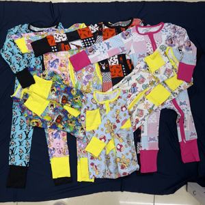 Pakaian Bayi Bambu Siap Kirim, Piyama Bayi Motif Cetak, Baju Tidur Bayi Baru Lahir, Romper Bayi Bambu Bernapas dengan Ritsleting - Product Image 1