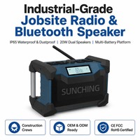 Radio de chantier haute puissance 40W, haut-parleur Bluetooth, FM, étanche, robuste, alimenté par batterie 18V
