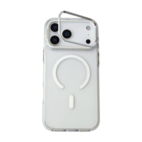 Coque iPhone antichoc en TPU+PC avec anneau magnétique, support pliable et fixation de bureau