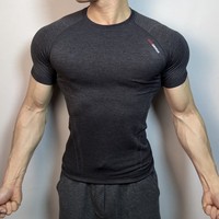 T-shirt Homme Sportif 2026 à Motif Géométrique Jacquard Sans Couture, Manches Courtes, Séchage Rapide, Coupe Ajustée, Robuste pour l'Entraînement et le Fitness en Extérieur
