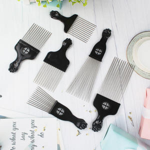 MJ – peigne en métal pour <span class=keywords><strong>cheveux</strong></span> <span class=keywords><strong>bouclés</strong></span>, en plastique, Afro, pour femmes/hommes, coiffure - Product Image 2