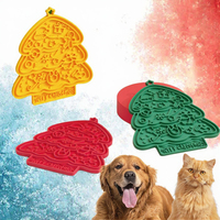 Tapis de léchage pour chien en silicone souple, distributeur de nourriture lent avec ventouses et plateau d'entraînement triangulaire pour chiens et chats