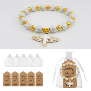 PAFU Recuerdos para Primera Comunión, Regalos de Bautizo con Cruz, Rosarios con Cruz, Bolsas de Organza, Etiquetas de Agradecimiento para Eventos Cristianos - Product Image 1