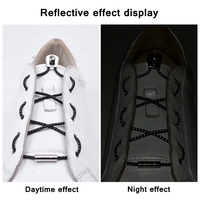 Serrure coulissante élastique en métal sans lacet lacets réfléchissants ronds enfant adulte loisirs prendre une marche baskets lacets de chaussures paresseux