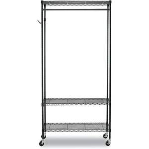 Alera Perchero de Alambre de Dos Niveles, Ahorra Espacio, de Acero Negro, con Ganchos para Uso Doméstico - Product Image 4