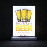 Cadre d'affichage lumineux magnétique ultra-mince en aluminium pour menu LED, idéal pour restaurants et fast-foods