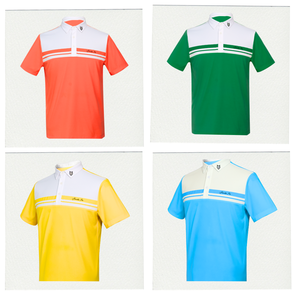 <b>Men's</b> Yellow Or Custom Short Sleeve <b>Polo</b> <b>Shirt</b> Embroidered Golf Design Quick Dry Knitted Fabric Regular Fit Solid Color - Product Image 2