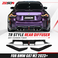 Diffuseur arrière ZESON en fibre de carbone sèche style TR 3 pièces avec feu stop LED pour BMW M2 G87 Competition XDrive Coupé 2023+
