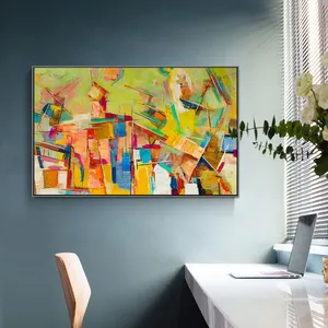 Pintura al óleo artística de pared con marco abstracto, muestras gratuitas del fabricante, 10 años