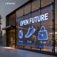 Façade en verre LED transparente P3.9 pour vitrine en verre LED transparente avec haute transparence et cadre fin, installation fixe