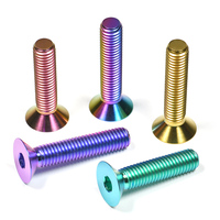 Baut Motor Titanium Berkualitas Tinggi M3 M4 M5 M6 M10 Kepala Datar Soket Sekrup Titanium Dengan Washer