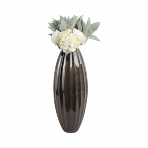 Vaso ovale in ceramica con forma curva, finitura opaca, vaso moderno per fiori, per soggiorno, camera da letto, decorazione per la casa - Product Image 2