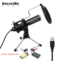 GAM-U03 Professionnel à condensateur studio d'enregistrement USB micro avec trépied pour ordinateur Enregistrement Live Gaming