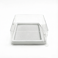 Boîte à gâteau carrée épaisse pour mini-gâteaux, tiramisu, conteneur alimentaire en plastique pour plats à emporter, boîte à macarons et biscuits