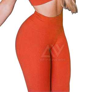 ชุดโยคะสำหรับผู้หญิงเอวสูงผ้าสแปนเด็กซ์ XL เลกกิ้งออกกำลังกายชุดโยคะสีล้วนมีโลโก้ปรับแต่งได้2024ใหม่ - Product Image 5