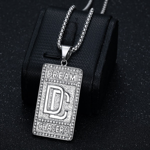 Hiphop rombi Dream Chasers DC prova acqua Pvd in acciaio inox <span class=keywords><strong>moda</strong></span> gioielli ciondoli collane 18K placcato <span class=keywords><strong>oro</strong></span> - Product Image 5