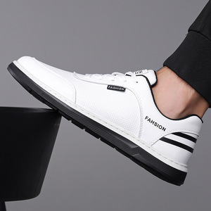 Chaussures de marche pour hommes tendance, bout rond, tige synthétique, semelle extérieure en caoutchouc antidérapante, doublure en maille, à lacets, pour l'automne - Product Image 4