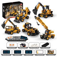 Kit de Construcción STEM Educativo 5 en 1 con Control Remoto de Modo Dual y Aplicación, Bloques de Construcción para Armar un Auto RC