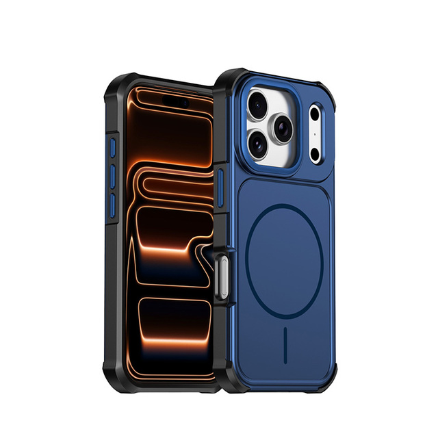 Hot Selling 2 in 1 Hybrid Hard armor Shockproof Magnetic Charging Phone case for iPhone 17 Pro Back Cover