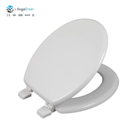 Bois peint en blanc de haute qualité MDF moule siège de toilette ovale couvercle de toilette avec charnières en plastique moderne pour le marché européen