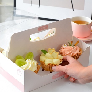 Wholesale Exclusive Selling Portable Square Custom Logo Transparent <b>Cupcake</b> <b>Box</b> - Product Image 5