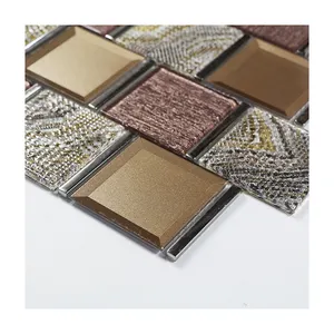 Foshan Factory laminierte gemischte galvanisierte Glas-Mosaikfliesen für Küche und Badezimmer Wandfliesen-Dekoration