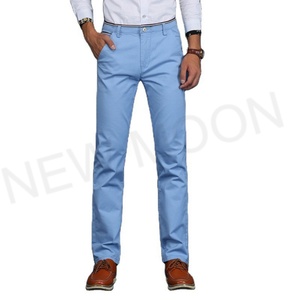 Men's Straight Cotton Casual <b>Pants</b> Youth Fashion Slim Fit Solid Color Men's Trousers - Product Image 5
