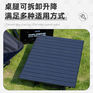 Mesa Plegable para Exteriores Abuda 97x58x60cm, Altura Ajustable, Portátil, de Aleación de Aluminio, Rectangular, para Camping - Product Image 3