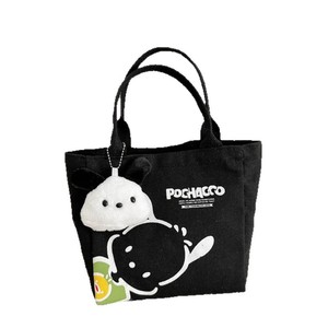 प्यारा कपास कैनवास हैंडबैग के लिए पत्र पैटर्न छोटे पोर्टेबल और फैशन रंग मुद्रण बॉक्स बैग के लिए - Product Image 5