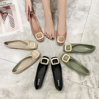 Nouvelles Chaussures Plates Élégantes pour Femmes en Cuir PU, Style Mocassins Décontractés à Bout Carré, Respirantes et à Semelle Souple, Idéales pour l'Été, l'Automne et le Printemps