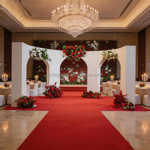 Arche de toile de fond en métal blanc sur mesure, nouvelle conception LEDA, pour décoration de scène de mariage ou de fête. - Product Image 6