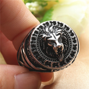 Yunnique – bague tête de Lion pour hommes, en acier inoxydable, Style Punk rétro, design animal, bijoux, cadeau - Product Image 3