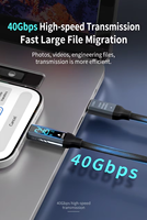 Kabel USB4 240W PD Tipe-C 1m Konduktor Tembaga Murni Selubung Nilon 40Gbps 8K 60Hz 5A Pengisian Cepat IOS Kamera Printer Scanner